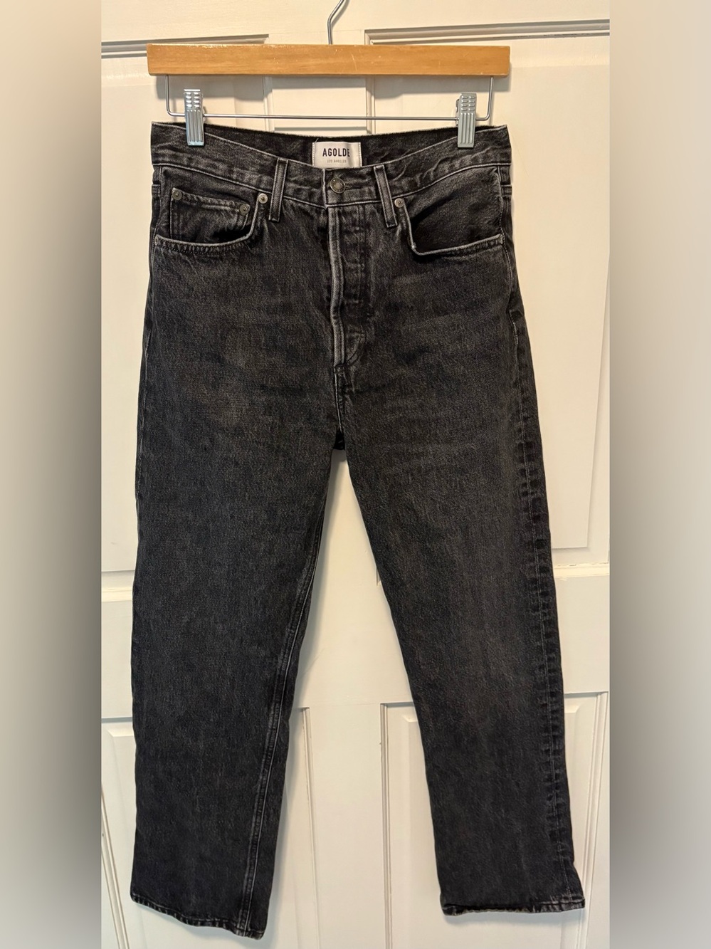 Agolde Fran straight leg light black wash classic denim jeans women’s 25 0